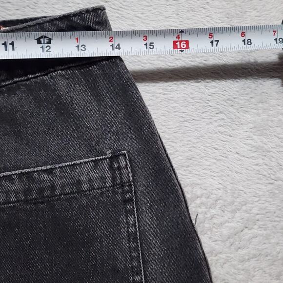 Free People We The Free Jean Skirt Mini Button Front Black Pockets Womens Sz 27 - Picture 8 of 9